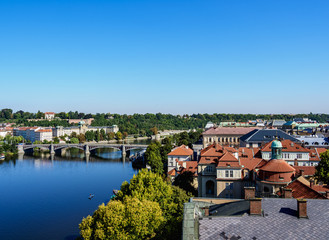 Fototapeta na wymiar Manes Bridge and Vltava River, Prague, Bohemia Region, Czech Republic