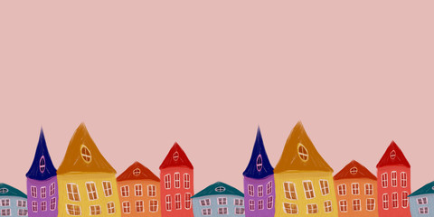 Obraz premium illustration with houses