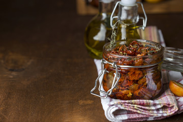 Sun dried tomatoes with herbs and spices