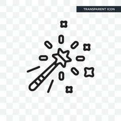 Magic wand vector icon isolated on transparent background, Magic wand logo design