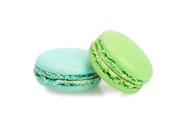 colorful macaroons isolated on the white background