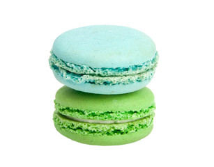 colorful macaroons isolated on the white background