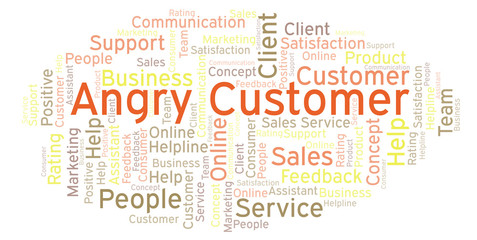 Fototapeta premium Angry Customer word cloud.