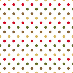 Christmas dotted pattern background, festive colours, vintage Christmas dots. Wrapping Christmas paper