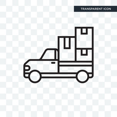 Fototapeta premium Moving truck vector icon isolated on transparent background, Moving truck logo design