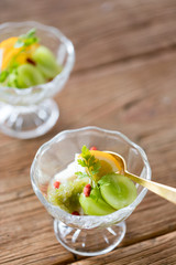 マスカットの杏仁豆腐