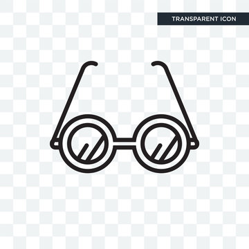 Glasses vector icon isolated on transparent background, Glasses logo design