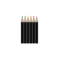 Stylish Colorful Pencil. Set of pencil on the white background. 