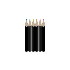 Stylish Colorful Pencil. Set of pencil on the white background. 