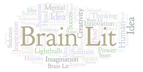 Obraz premium Brain Lit word cloud.