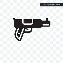 Gun vector icon isolated on transparent background, Gun logo design