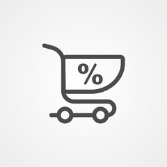 Shopping cart vector icon sign symbol