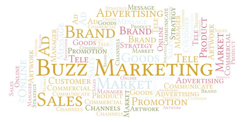 Word cloud with text Buzz Marketing.