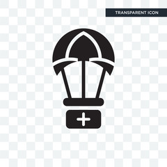 Parachute vector icon isolated on transparent background, Parachute logo design