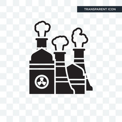 Naklejka premium Nuclear plant vector icon isolated on transparent background, Nuclear plant logo design