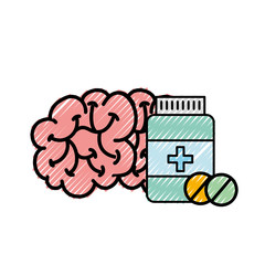 human brain mental care bottle medicine