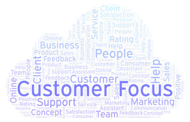 Customer Focus word cloud.
