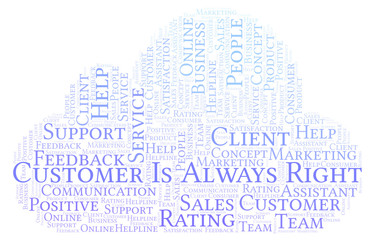 Obraz premium Customer Is Always Right word cloud.