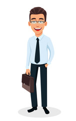 Handsome businessman in office style clothes