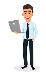 Handsome businessman in office style clothes