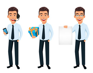 Handsome businessman in office style clothes