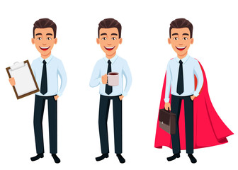 Handsome businessman in office style clothes