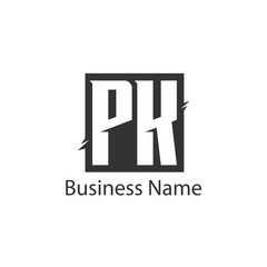 Initial Letter PK Logo Template Design