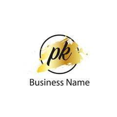 Initial Letter PK Logo Template Design