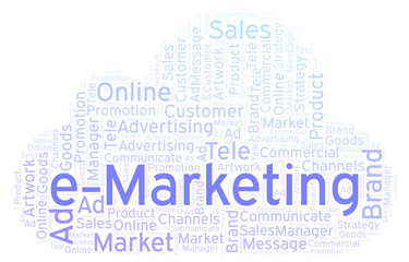 Obraz premium Word cloud with text e-Marketing.