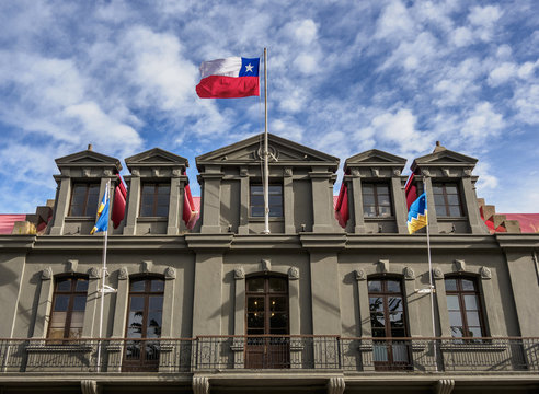 Local Government Office, Benjamin Munoz Gomero Main Square, Punta Arenas, Magallanes Province, Patagonia, Chile