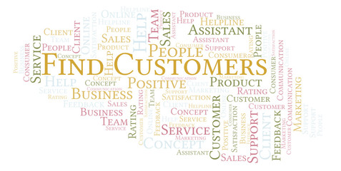 Fototapeta premium Find Customers word cloud.