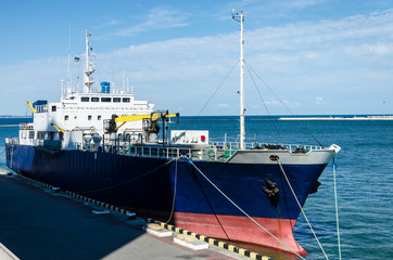 Naklejka premium big ship in port