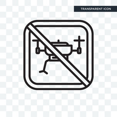No drone zone vector icon isolated on transparent background, No drone zone logo design
