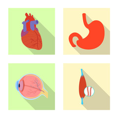 Vector illustration of body and human icon. Set of body and medical stock symbol for web.