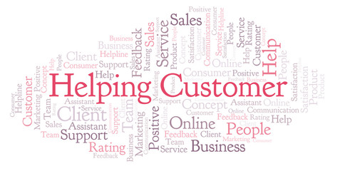 Fototapeta premium Helping Customer word cloud.