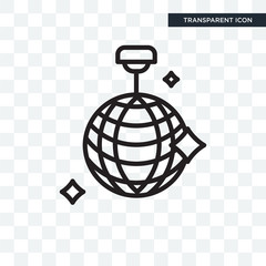 Mirror ball vector icon isolated on transparent background, Mirror ball logo design