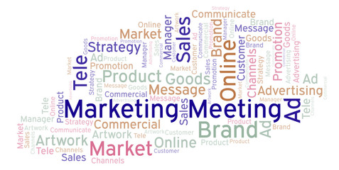 Word cloud with text Marketing Meeting.