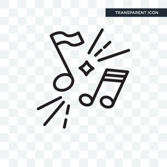 Music vector icon isolated on transparent background, Music logo design