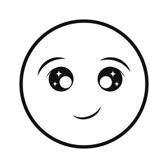 Fototapeta premium happy smiley thin line emoticon face