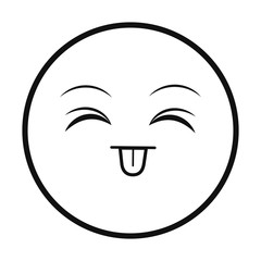 smiley tongue out thin line emoticon face