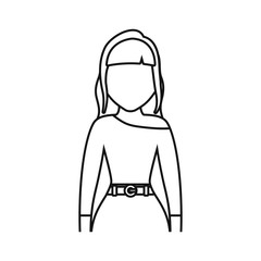portrait woman character contour design