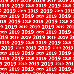New Year 2019 seamless pattern