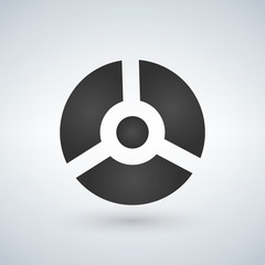 Fototapeta premium round grey futuristic ball three parts, robot, Vector illustration.