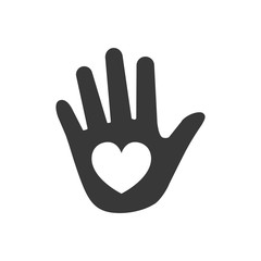 Hand heart Icon, vector illustration isolated on white background