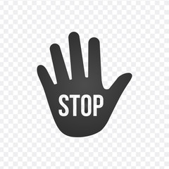 Obraz premium Hand vector icon with stop sign, vector illustration