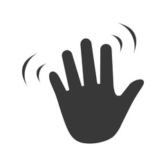 Hand wave waving hi or hello gesture flat vector icon for apps and websites