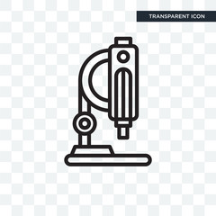 Microscope vector icon isolated on transparent background, Microscope logo design
