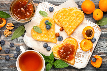 The Belgian wafers with  jam