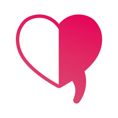 heart love shaped speech bubble