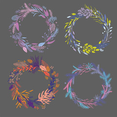 Floral round wreaths.